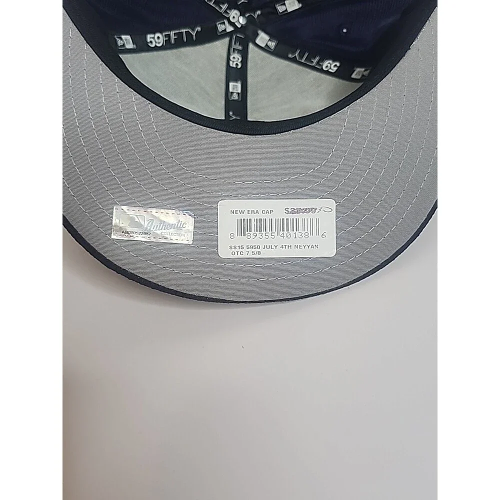 New York Yankees New Era 59Fifty Hat Cap USA Flag Blue Size 7 5/8